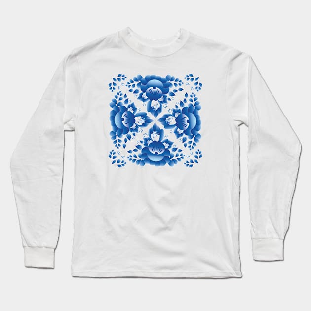 Romantic blue flowers and leaves (3) Long Sleeve T-Shirt by EkaterinaP